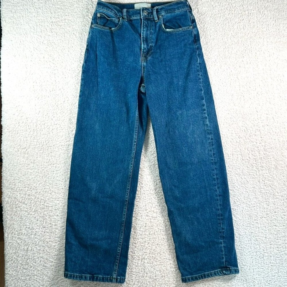Everlane Womens Way High Jeans Organic Cotton Straight Leg Size 26 Regular Comfy
